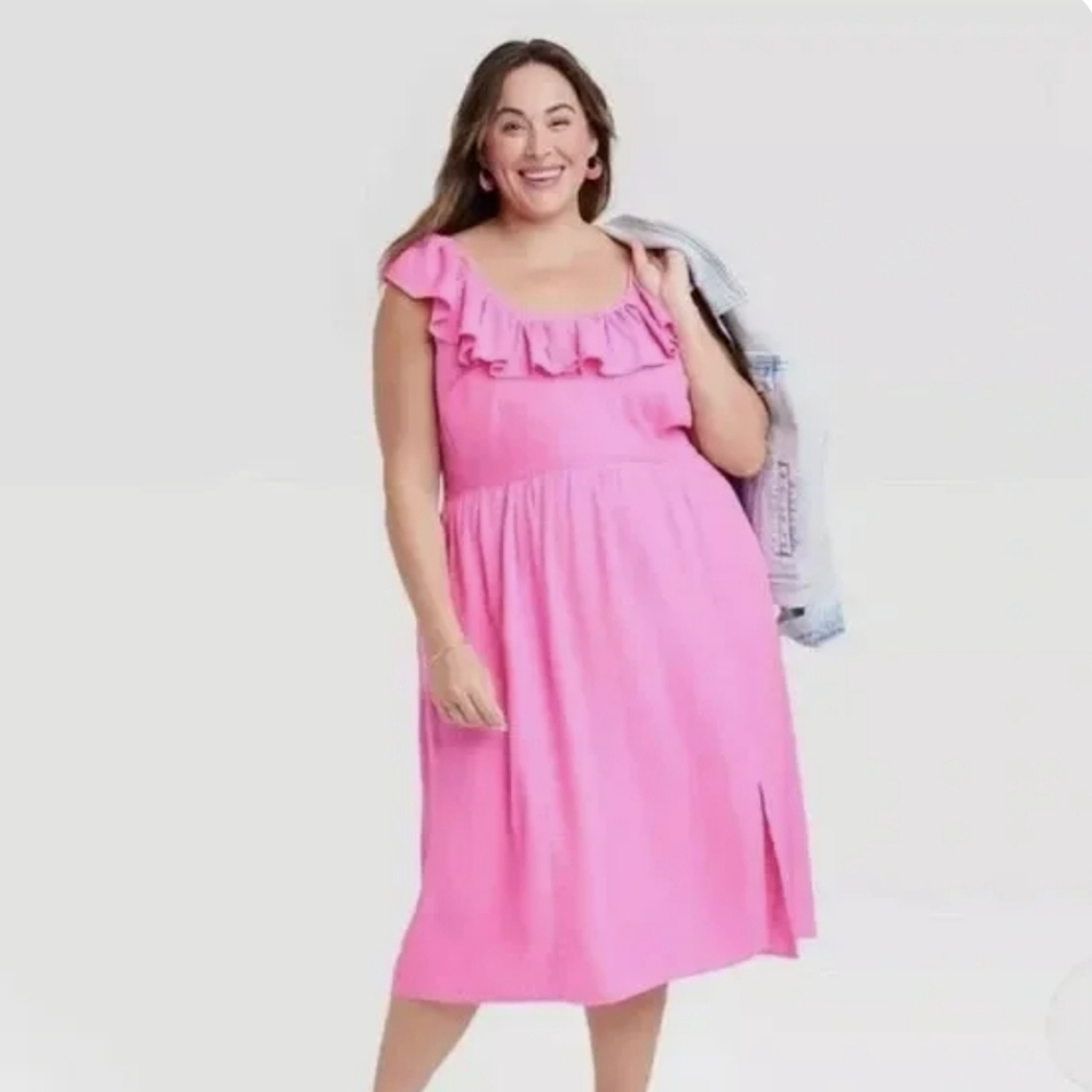Women's Ruffle Sleeveless A-Line Dress - Ava & Viv View 2